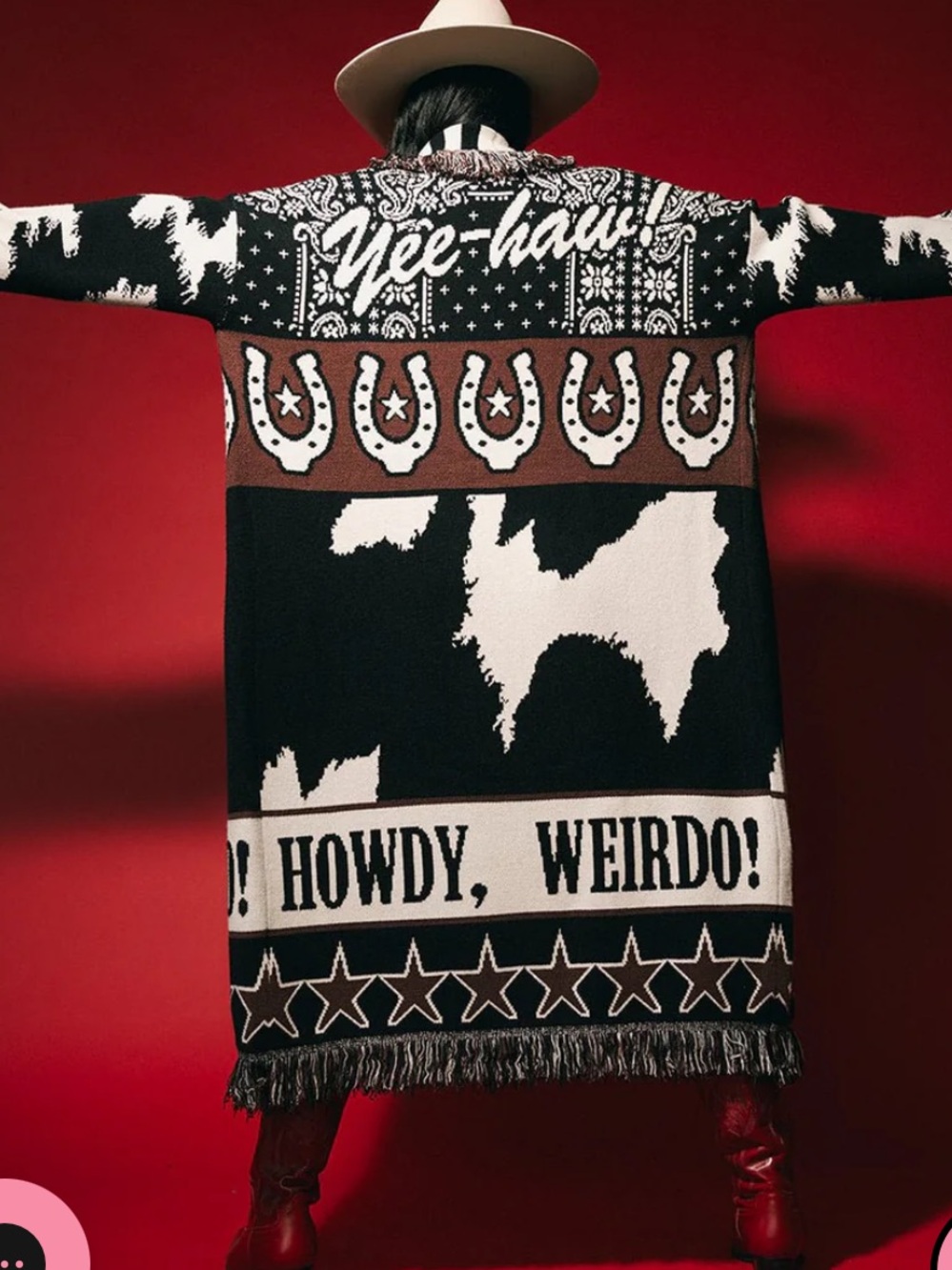 Dressed in LaLa Howdy blanket Cardigan